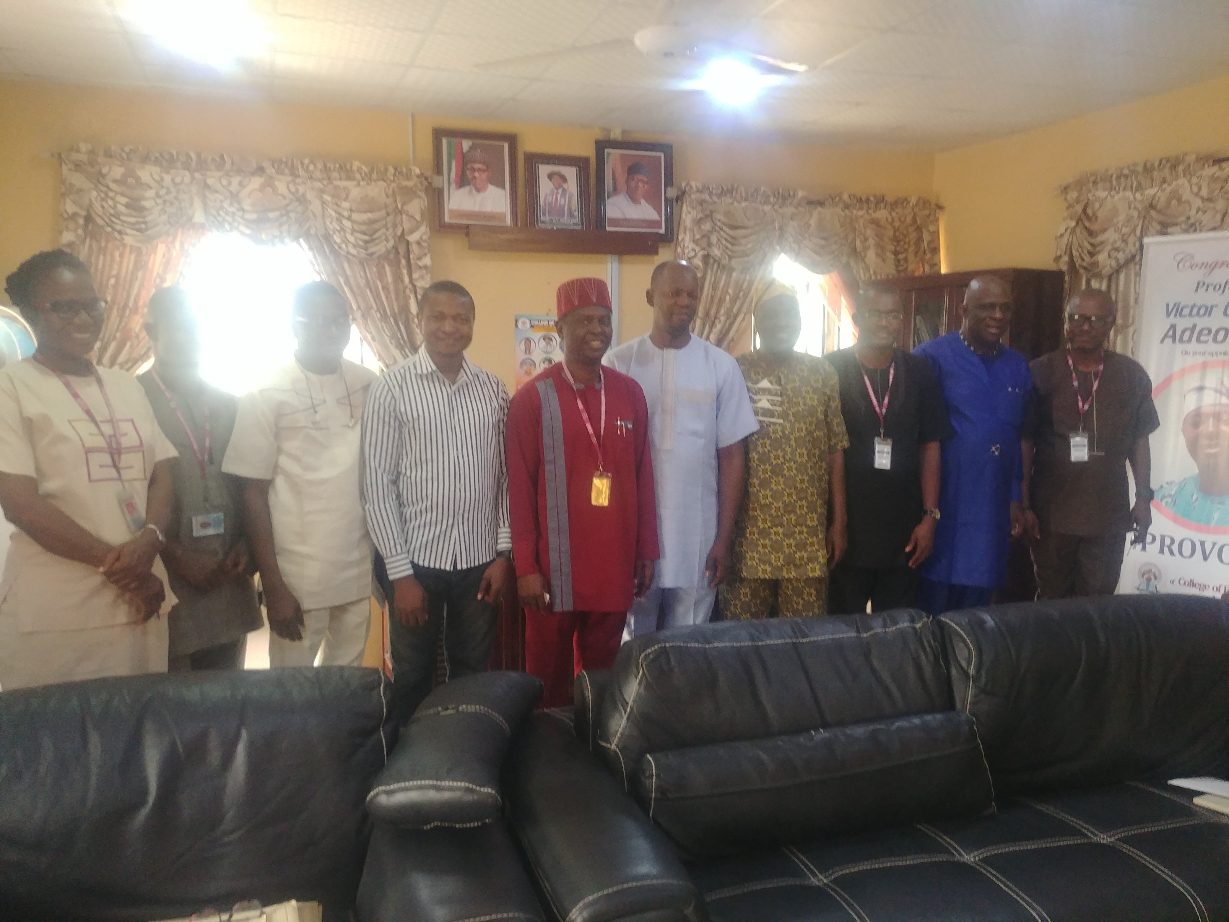 Meeting with the VC, Bamidele Olumilua University of Education, Science and Technology Ikere Ekiti -  Prof. Victor Olufemi Adeoluwa (5th from the left)