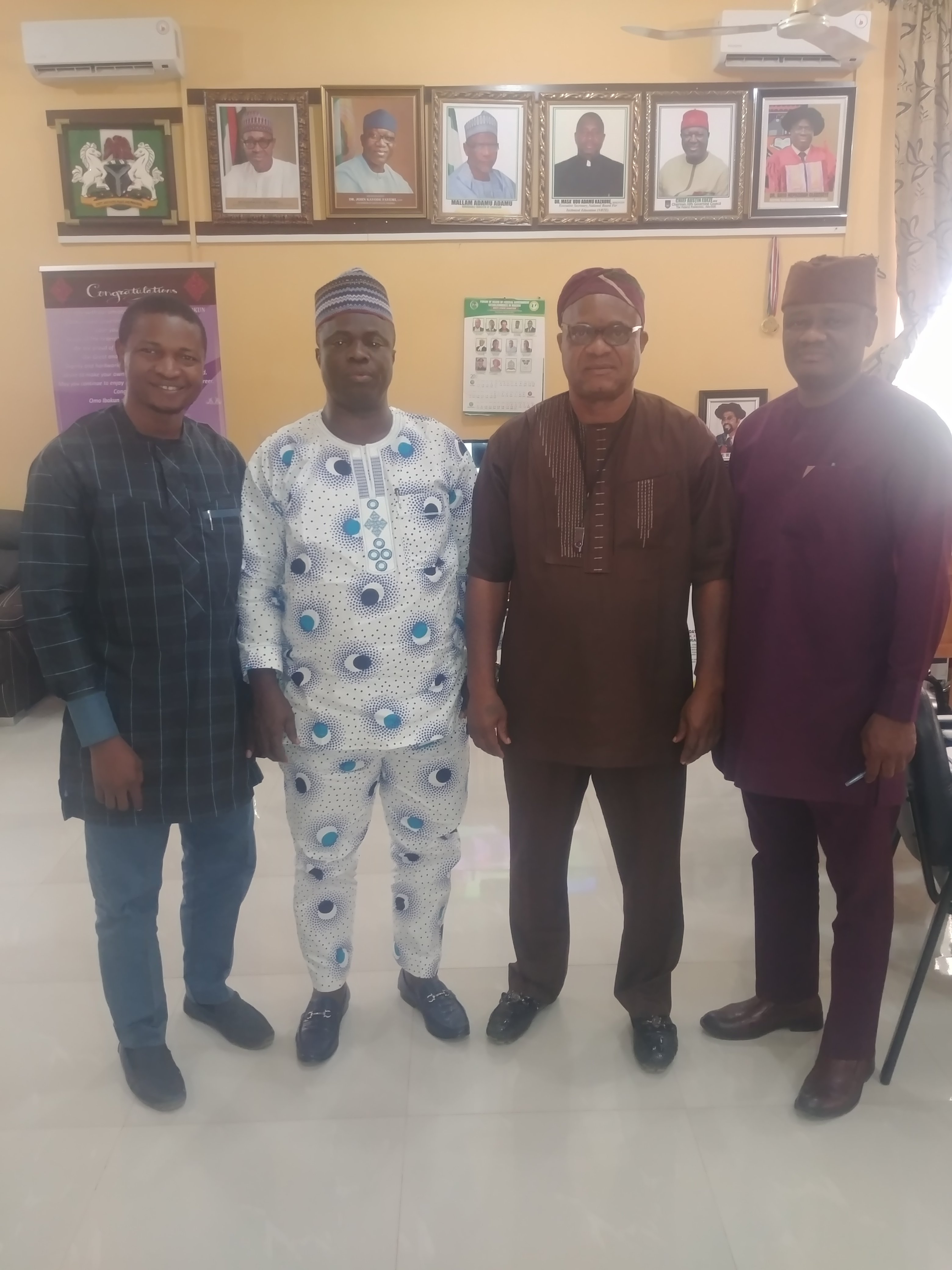 Meeting with the Rector, Federal Polytechnic Ado-Ekiti, Dr D.H Oladebeye and his team – (2nd  from the left)
