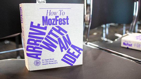 An image of the How to MozFest book ontop of a desk