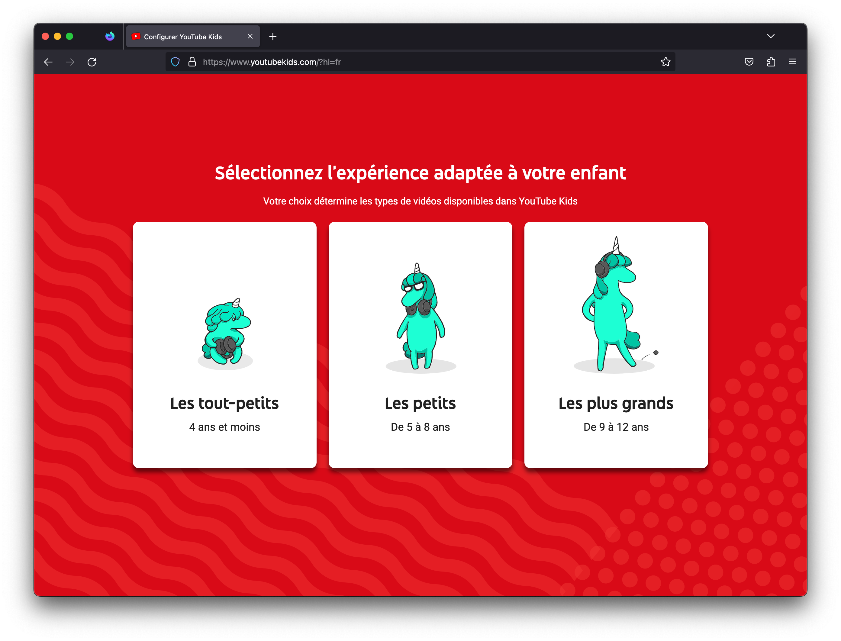Les parents doivent indiquer la tranche d’âge de leur enfant avant d’utiliser YouTube Kids