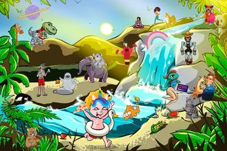 Tech and Biodiversity Sci-Fi Paradise