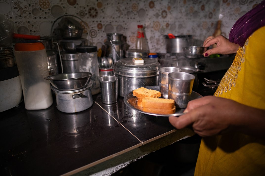 Food in Mamta Devi's kitchen.