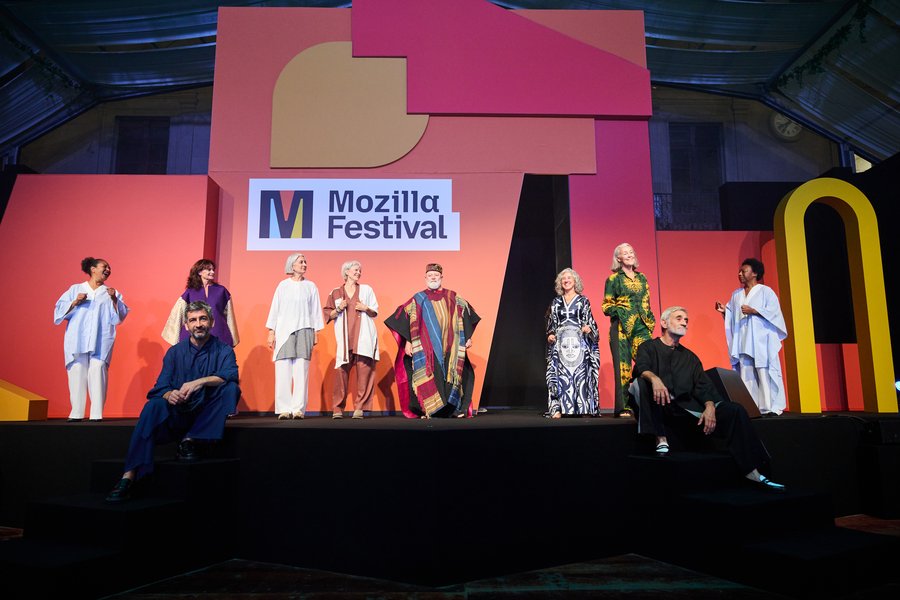 Photo of the elder fashion show that took place at Mozilla Festival 2025