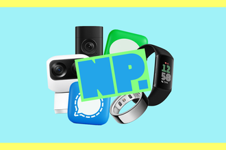 Image of the Nothing Personal Logo and several apps and technical devices.