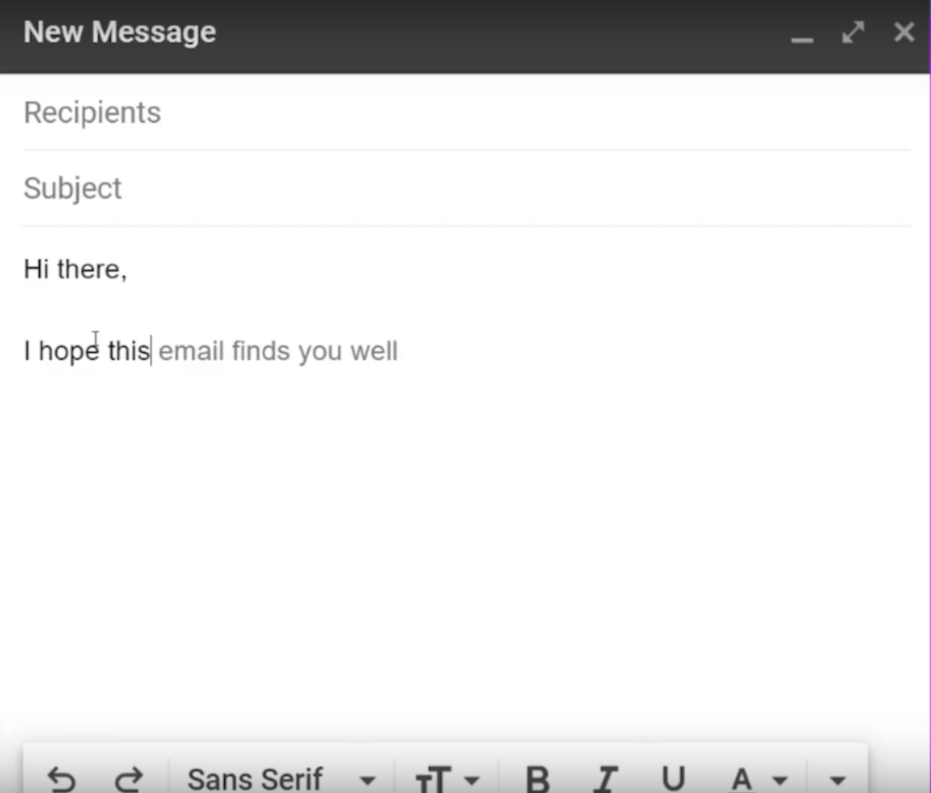 Gmails use of AI to autofill email sentences