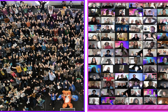 MozFest in person and virtual group pictures