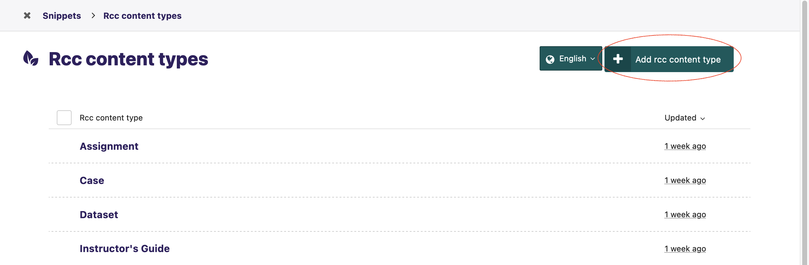 Screenshot of how to add a new tag to the Rcc Content Type taxonomy