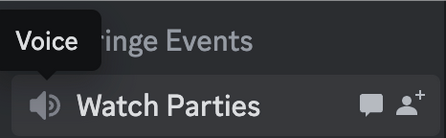 An image of a Voice channel in Discord