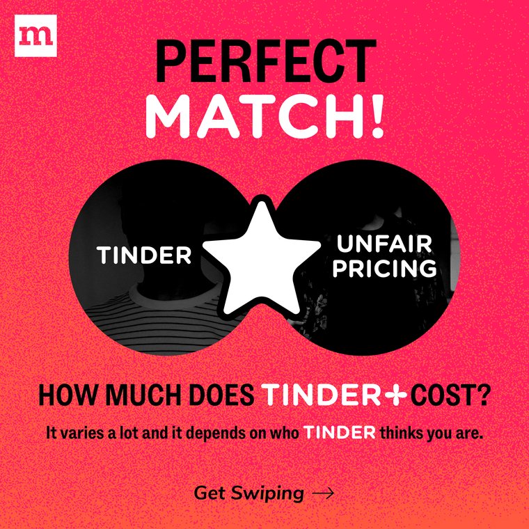 Tinder + unfair pricing = perfect match