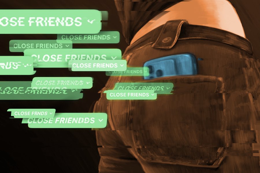 A phone with friends messages popping out.