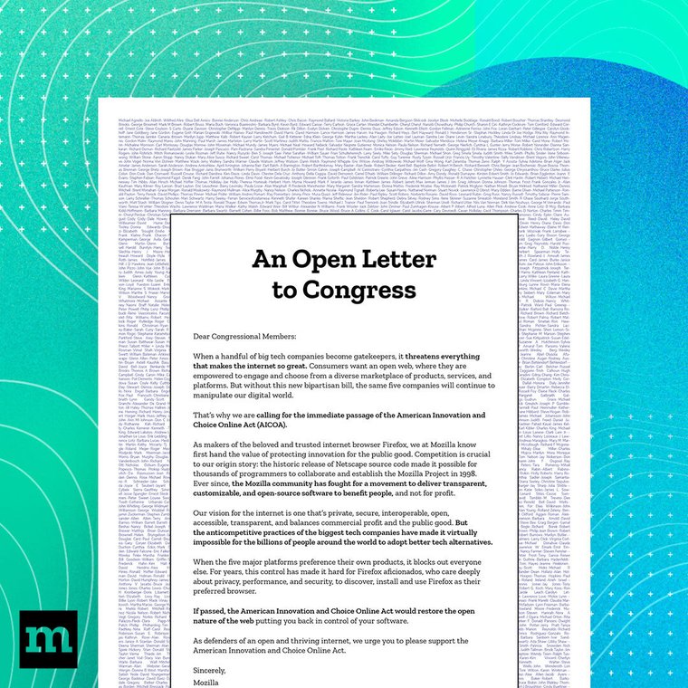 An open letter to congress