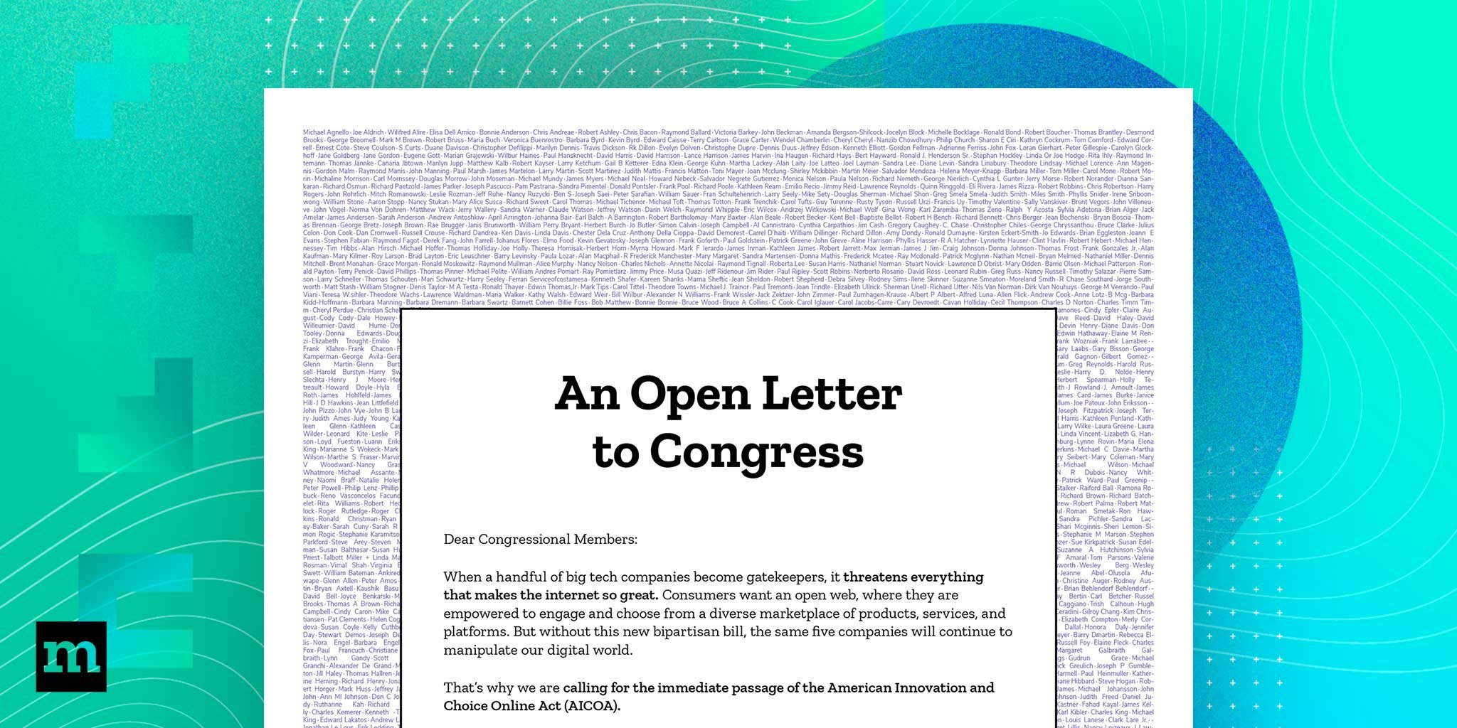 an image of an open letter advertisment