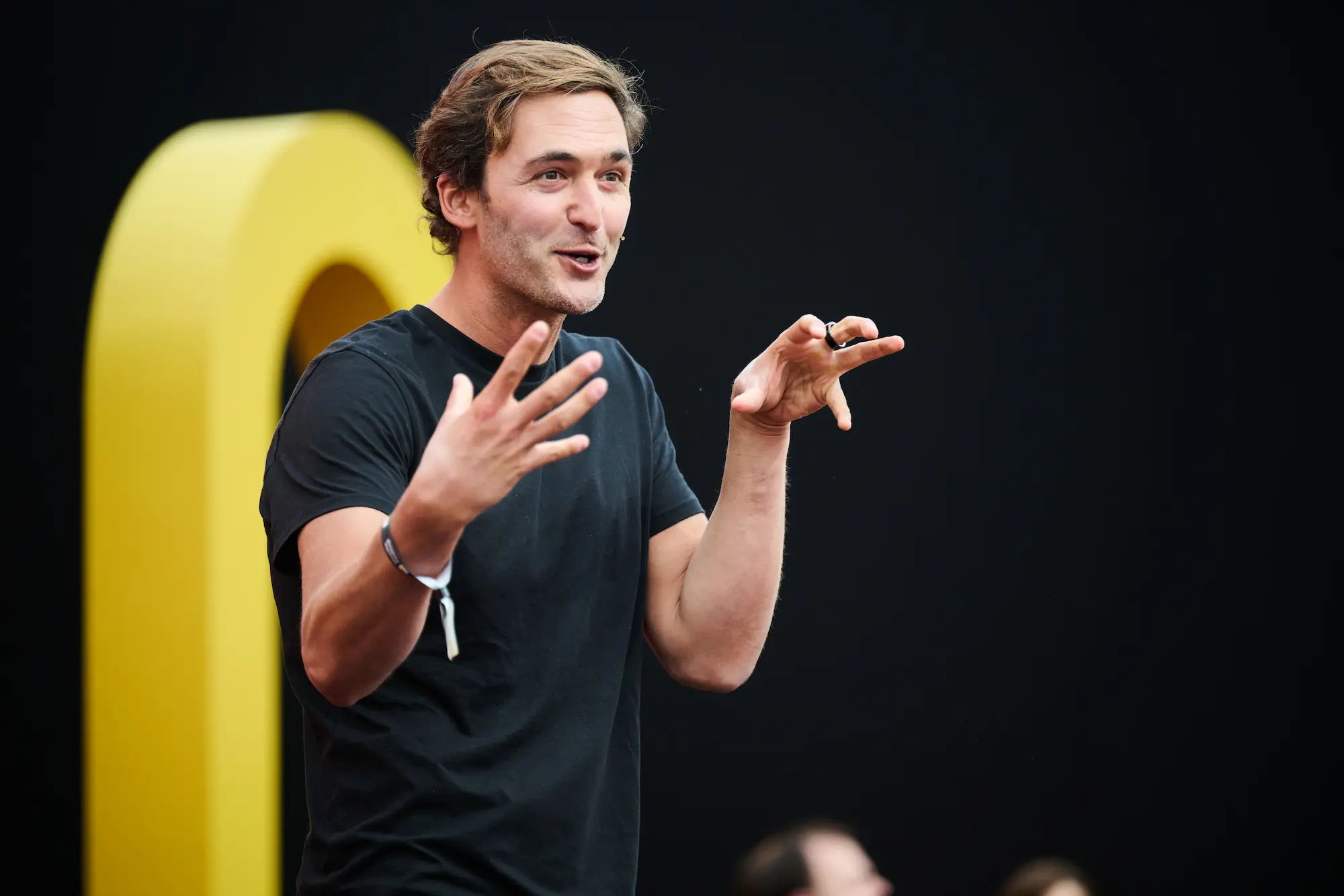 Jason Silva on stage at Mozilla Festival